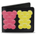 Bi-Fold Wallet - Gummy Bears Cartoon Black Red Yellow Green Bi-Fold Wallets Buckle-Down   