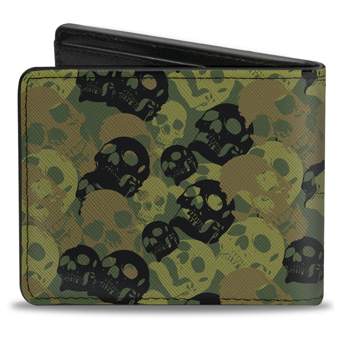 Bi-Fold Wallet - Camo Olive Black Skull Yard2 Bi-Fold Wallets Buckle-Down   