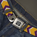 BD Wings Logo CLOSE-UP Full Color Black Silver Seatbelt Belt - Chevron Weave Gold/Purple/White Webbing Seatbelt Belts Buckle-Down   