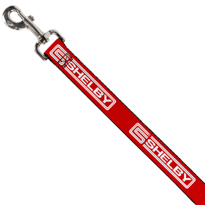 Dog Leash - Carroll Shelby CS SHELBY Racing Logo Block Red/White Dog Leashes Carroll Shelby   