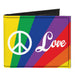 Canvas Bi-Fold Wallet - PEACE and LOVE Rainbow Rays Multi Color White Canvas Bi-Fold Wallets Buckle-Down   