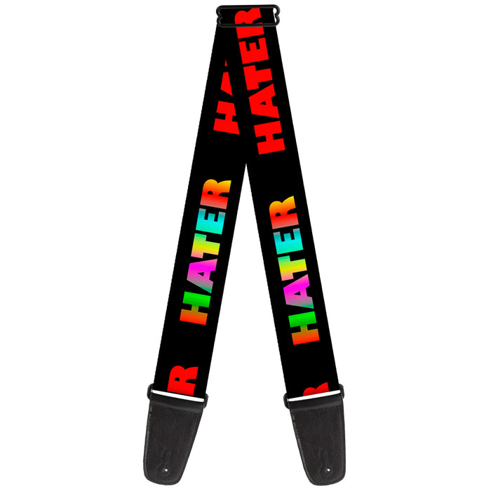 Guitar Strap - HATER Black Red Rainbow Fade Guitar Straps Buckle-Down   