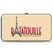 Hinged Wallet - Ratatouille Remy Eating Pose + Paris Logo Beige Reds Blues Hinged Wallets Disney   
