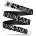 BD Wings Logo CLOSE-UP Full Color Black Silver Seatbelt Belt - Alchemy Symbols Scattered Black/White Webbing Seatbelt Belts Buckle-Down   