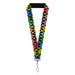 Lanyard - 1.0" - Peace Flowers Black Multi Color Lanyards Buckle-Down   