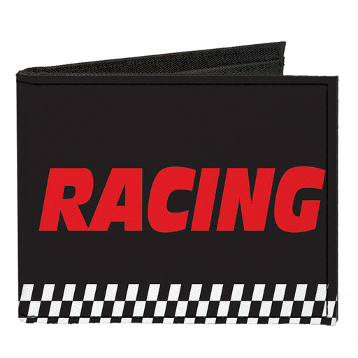 Canvas Bi-Fold Wallet - RACING w Checker Black White Red Canvas Bi-Fold Wallets Buckle-Down   