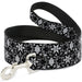 Dog Leash - Floral Collage Black/Gray/White Dog Leashes Buckle-Down   