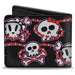 Bi-Fold Wallet - Cute Skulls w Hearts Bi-Fold Wallets Buckle-Down   