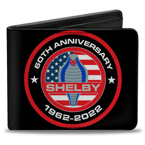 Bi-Fold Wallet - Carroll Shelby 60TH ANNIVERSARY SHELBY Cobra Icon Black Red White Gray Blue Bi-Fold Wallets Carroll Shelby   