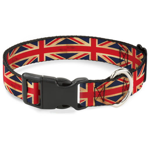 Plastic Clip Collar - United Kingdom Flag Continuous Vintage Plastic Clip Collars Buckle-Down   