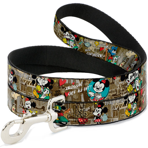 Dog Leash - Mickey & Minnie Croissant de Triomphe Scenes Dog Leashes Disney   