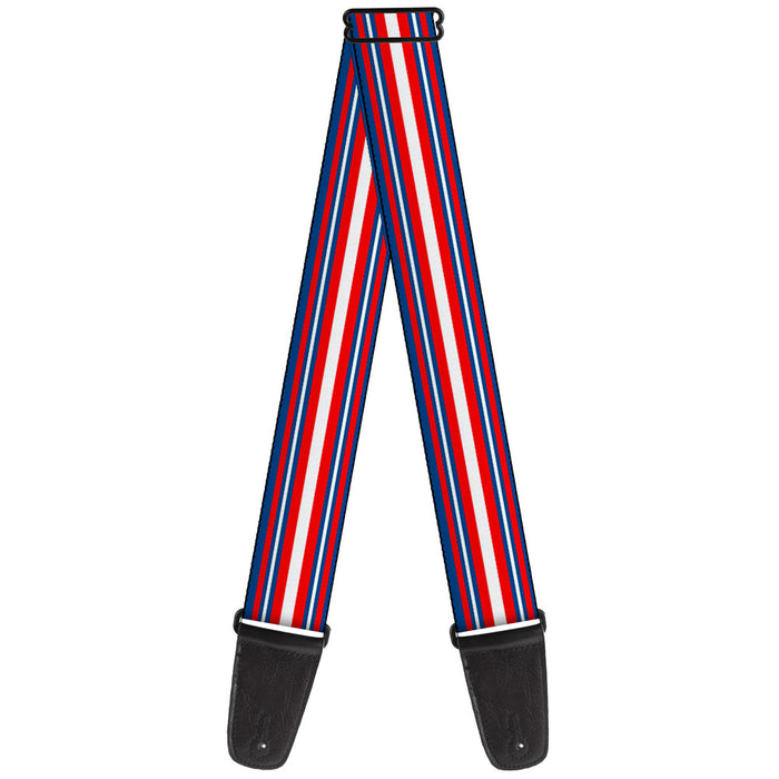 Guitar Strap - Striped Blue Red White Guitar Straps Buckle-Down   