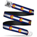 BD Wings Logo CLOSE-UP Full Color Black Silver Seatbelt Belt - Colorado Flags2 Repeat Webbing Seatbelt Belts Buckle-Down   