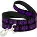 Dog Leash - BD Skulls w/Wings Black/Purple Dog Leashes Buckle-Down   