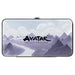 Hinged Wallet - Avatar the Last Airbender Appa Carrying 4-Character Group Scene Over Mountains + Logo Grays Black Hinged Wallets Nickelodeon   