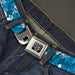 BD Wings Logo CLOSE-UP Full Color Black Silver Seatbelt Belt - Hibiscus Collage White/Blues Webbing Seatbelt Belts Buckle-Down   