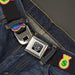 BD Wings Logo CLOSE-UP Full Color Black Silver Seatbelt Belt - Money Bags Black/Multi Color Webbing Seatbelt Belts Buckle-Down   