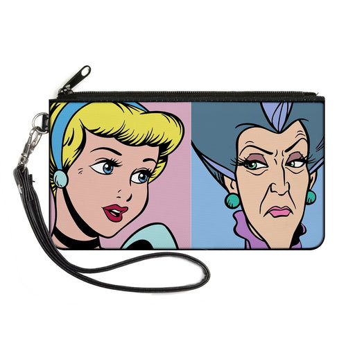 Canvas Zipper Wallet - SMALL - Cinderella and Wicked Step Mother Lady Tremaine Face Blocks Canvas Zipper Wallets Disney   