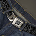 BD Wings Logo CLOSE-UP Full Color Black Silver Seatbelt Belt - Skulls Stacked Weathered Black/Gray Webbing Seatbelt Belts Buckle-Down   