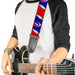 Guitar Strap - Steal Your Face w Lightning Bolt Repeat Red White Blue Guitar Straps Grateful Dead   