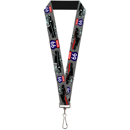 Lanyard - 1.0" - Route 66 Classics Gray Lanyards Buckle-Down   