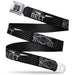 BD Wings Logo CLOSE-UP Full Color Black Silver Seatbelt Belt - BD AUTHENTIC SEATBELT BELT NY-LA Black/White Webbing Seatbelt Belts Buckle-Down   