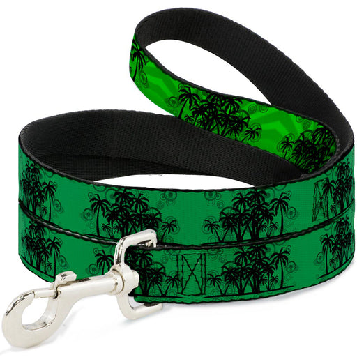 Dog Leash - Palm Trees Greens/Black Dog Leashes Buckle-Down   