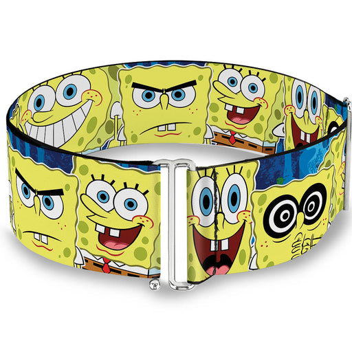 Cinch Waist Belt - SpongeBob Expressions Stripe Blue Womens Cinch Waist Belts Nickelodeon   