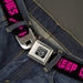 BD Wings Logo CLOSE-UP Full Color Black Silver Seatbelt Belt - KEEP CALM AND KILL ZOMBIES Black/Pink Webbing Seatbelt Belts Buckle-Down   