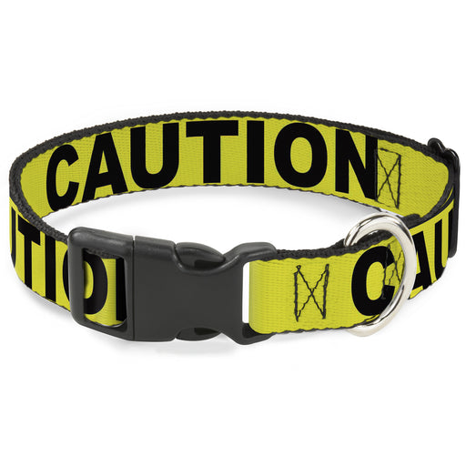 Plastic Clip Collar - CAUTION Yellow/Black Plastic Clip Collars Buckle-Down   