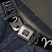 BD Wings Logo CLOSE-UP Full Color Black Silver Seatbelt Belt - Zodiac ARIES/Symbol Black/White Webbing Seatbelt Belts Buckle-Down   