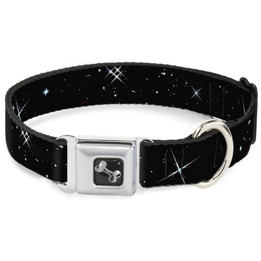 Dog Bone Seatbelt Buckle Collar - Shining Stars Black/White Seatbelt Buckle Collars Buckle-Down   