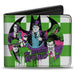 Bi-Fold Wallet - Batman 6-Villains Group Pose Checker Green White Bi-Fold Wallets DC Comics   
