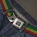 BD Wings Logo CLOSE-UP Full Color Black Silver Seatbelt Belt - Houndstooth Black/Rasta Webbing Seatbelt Belts Buckle-Down   