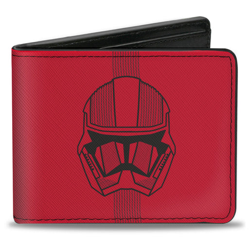 Bi-Fold Wallet - Star Wars Sith Trooper Face + Sith Trooper Insignia Red Gray Black Bi-Fold Wallets Star Wars   