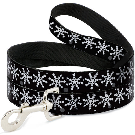 Dog Leash - Starry Snowflakes Black/White/Gray Dog Leashes Buckle-Down   