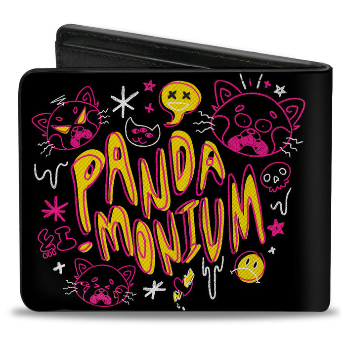 Bi-Fold Wallet - Turning Red Red Panda Mei PANDA-MONIUM Doodles Black Pink Yellow Bi-Fold Wallets Disney   