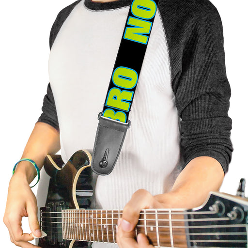 Guitar Strap - NO CHANCE BRO Black Turquoise Green Guitar Straps Buckle-Down   