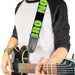 Guitar Strap - NO CHANCE BRO Black Turquoise Green Guitar Straps Buckle-Down   