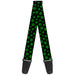 Guitar Strap - St Pat's Clovers Scattered Black Green Guitar Straps Buckle-Down   