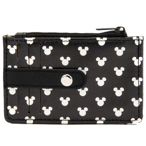 Wallet ID Card Holder - Mickey Mouse Head Monogram Black White Mini ID Wallets Disney   