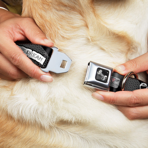 Dog Bone Seatbelt Buckle Collar - LIVING THE DREAM Scroll Gray/Black/White Seatbelt Buckle Collars Buckle-Down   