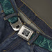 BD Wings Logo CLOSE-UP Full Color Black Silver Seatbelt Belt - Antlers Turquoise Webbing Seatbelt Belts Buckle-Down   