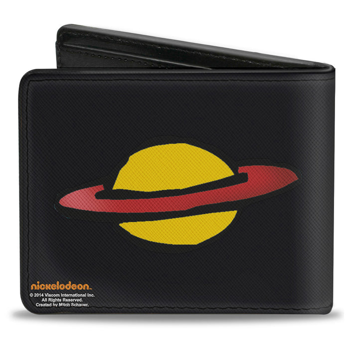 Bi-Fold Wallet - Chuckie Running Pose + Saturn Black Bi-Fold Wallets Nickelodeon   