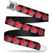 BD Wings Logo CLOSE-UP Full Color Black Silver Seatbelt Belt - Checker Mosaic Red Webbing Seatbelt Belts Buckle-Down   