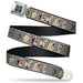 BD Wings Logo CLOSE-UP Full Color Black Silver Seatbelt Belt - Pin Up Girl Poses Stripe Black/White Webbing Seatbelt Belts Buckle-Down   