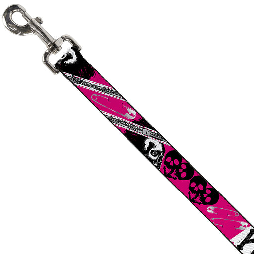 Dog Leash - Punk Princess w/Zippers & Skulls Dog Leashes Buckle-Down   