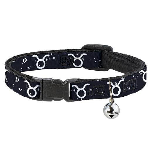Cat Collar Breakaway - Zodiac Taurus Symbol Constellations Black White Breakaway Cat Collars Buckle-Down   