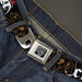 BD Wings Logo CLOSE-UP Full Color Black Silver Seatbelt Belt - CALI w/Grizzly Bear Webbing Seatbelt Belts Buckle-Down   
