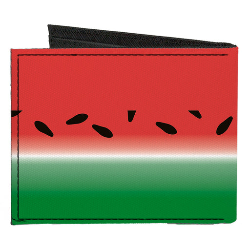 Canvas Bi-Fold Wallet - Watermelon Stripe Red Green Black Canvas Bi-Fold Wallets Buckle-Down   